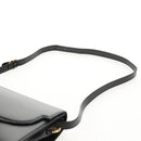 GUCCI GG Logo Shoulder Bag Leather Black Gold 589471 Auth 144672M-15