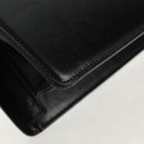 GUCCI GG Logo Shoulder Bag Leather Black Gold 589471 Auth 144672M-17