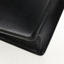 GUCCI GG Logo Shoulder Bag Leather Black Gold 589471 Auth 144672M-18