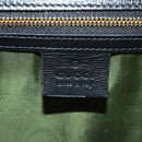 GUCCI GG Logo Shoulder Bag Leather Black Gold 589471 Auth 144672M-22