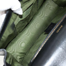 GUCCI GG Logo Shoulder Bag Leather Black Gold 589471 Auth 144672M-12