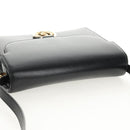 GUCCI GG Logo Shoulder Bag Leather Black Gold 589471 Auth 144672M-8