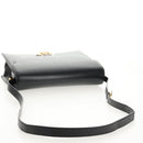 GUCCI GG Logo Shoulder Bag Leather Black Gold 589471 Auth 144672M-9