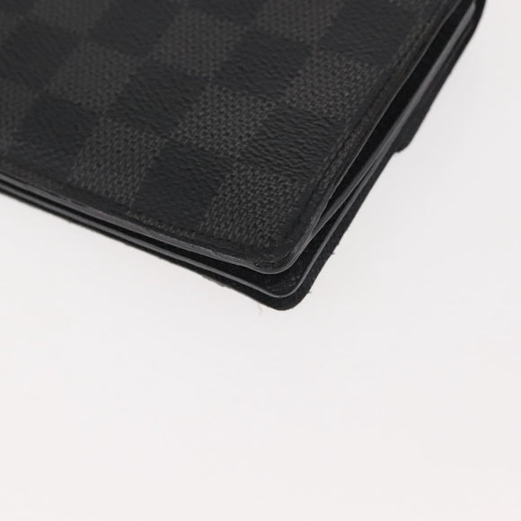 LOUIS VUITTON Damier Graphite Portefeuille Accordion Wallet N60023 Auth 144679