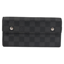 LOUIS VUITTON Damier Graphite Portefeuille Accordion Wallet N60023 Auth 144679 - 0