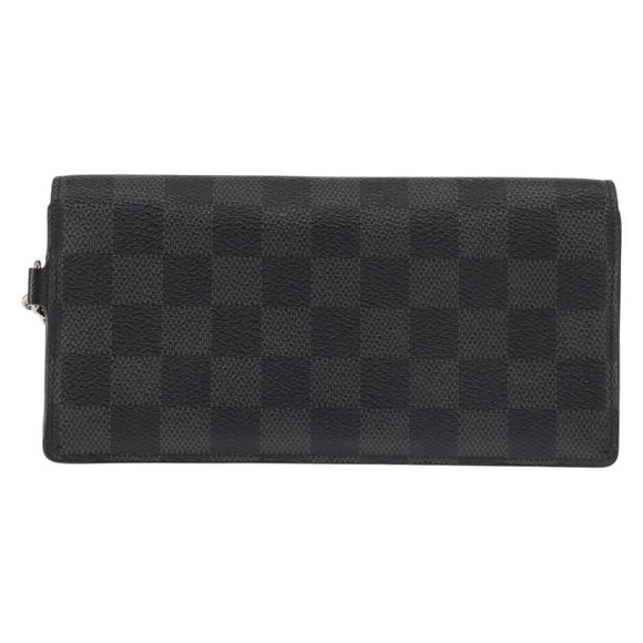 LOUIS VUITTON Damier Graphite Portefeuille Accordion Wallet N60023 Auth 144679