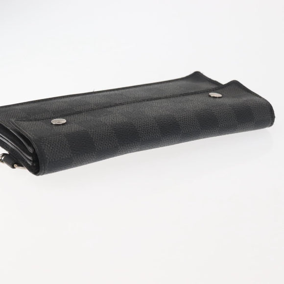 LOUIS VUITTON Damier Graphite Portefeuille Accordion Wallet N60023 Auth 144679