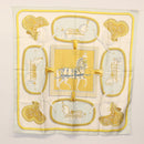 HERMES Carre 90 Scarf ""GRAND APPARAT"" Silk Light Blue Auth 144681-13