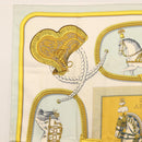 HERMES Carre 90 Scarf ""GRAND APPARAT"" Silk Light Blue Auth 144681-2