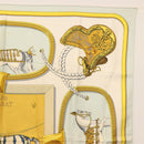 HERMES Carre 90 Scarf ""GRAND APPARAT"" Silk Light Blue Auth 144681-4