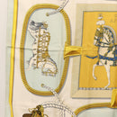 HERMES Carre 90 Scarf ""GRAND APPARAT"" Silk Light Blue Auth 144681-5