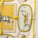 HERMES Carre 90 Scarf ""GRAND APPARAT"" Silk Light Blue Auth 144681-7