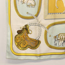 HERMES Carre 90 Scarf ""GRAND APPARAT"" Silk Light Blue Auth 144681-8