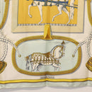 HERMES Carre 90 Scarf ""GRAND APPARAT"" Silk Light Blue Auth 144681-9