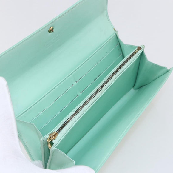 LOUIS VUITTON Monogram Vernis Portefeuille Sarah Wallet Peppermint Auth 144714