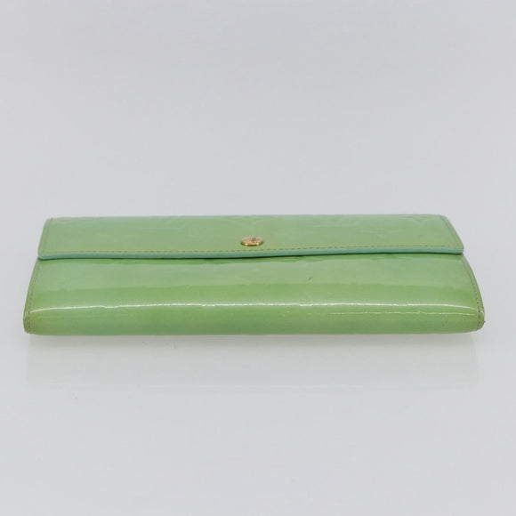 LOUIS VUITTON Monogram Vernis Portefeuille Sarah Wallet Peppermint Auth 144714