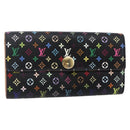 LOUIS VUITTON Multicolor Portefeiulle Sarah Wallet Black M60668 LV Auth 144715-1