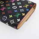 LOUIS VUITTON Multicolor Portefeiulle Sarah Wallet Black M60668 LV Auth 144715-15
