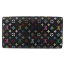 LOUIS VUITTON Multicolor Portefeiulle Sarah Wallet Black M60668 LV Auth 144715-2
