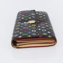 LOUIS VUITTON Multicolor Portefeiulle Sarah Wallet Black M60668 LV Auth 144715-3