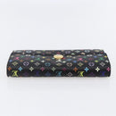 LOUIS VUITTON Multicolor Portefeiulle Sarah Wallet Black M60668 LV Auth 144715-5