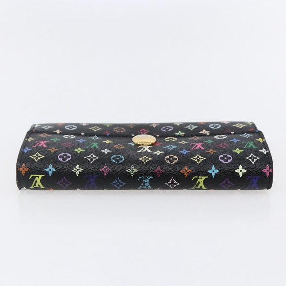 LOUIS VUITTON Multicolor Portefeiulle Sarah Wallet Black M60668 LV Auth 144715