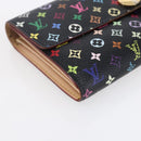 LOUIS VUITTON Multicolor Portefeiulle Sarah Wallet Black M60668 LV Auth 144715-14