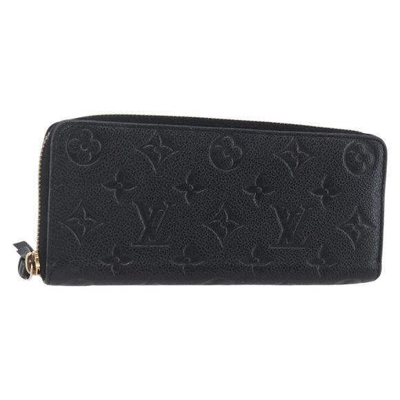 LOUIS VUITTON Monogram Empreinte Zippy Wallet Wallet Black M61864 LV Auth 144716