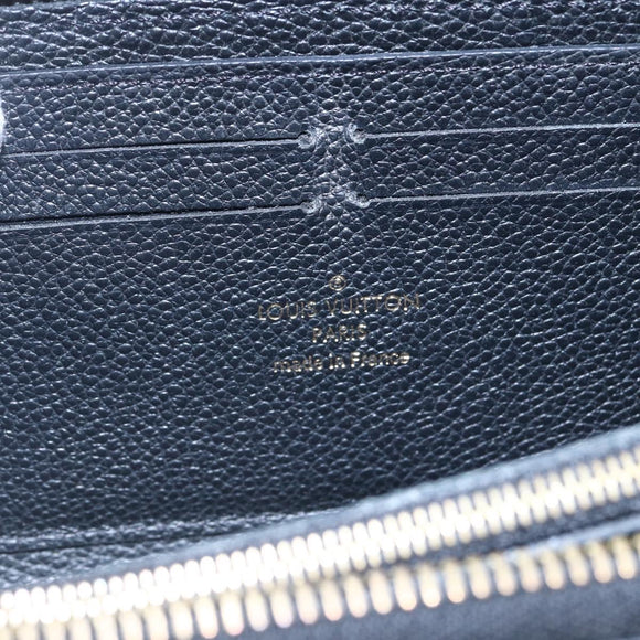 LOUIS VUITTON Monogram Empreinte Zippy Wallet Wallet Black M61864 LV Auth 144716