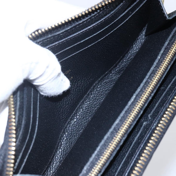 LOUIS VUITTON Monogram Empreinte Zippy Wallet Wallet Black M61864 LV Auth 144716