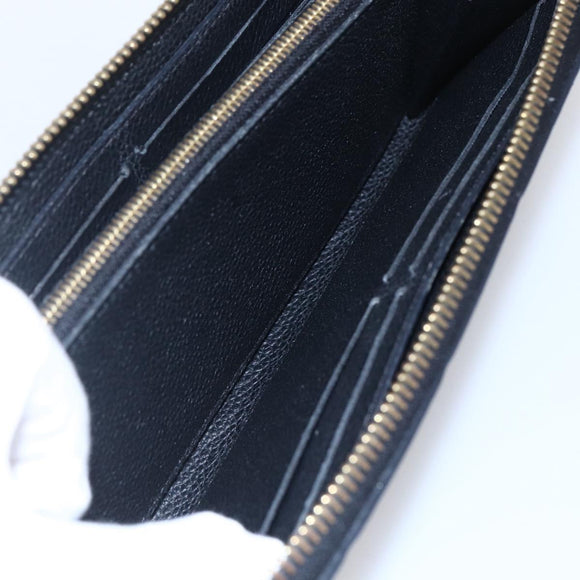 LOUIS VUITTON Monogram Empreinte Zippy Wallet Wallet Black M61864 LV Auth 144716