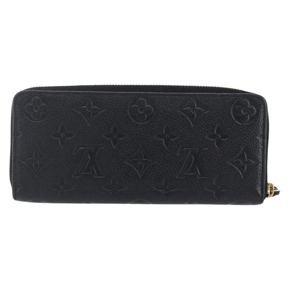 LOUIS VUITTON Monogram Empreinte Zippy Wallet Wallet Black M61864 LV Auth 144716