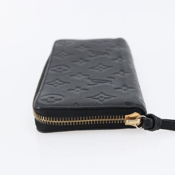 LOUIS VUITTON Monogram Empreinte Zippy Wallet Wallet Black M61864 LV Auth 144716