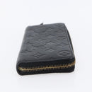 LOUIS VUITTON Monogram Empreinte Zippy Wallet Wallet Black M61864 LV Auth 144716-4