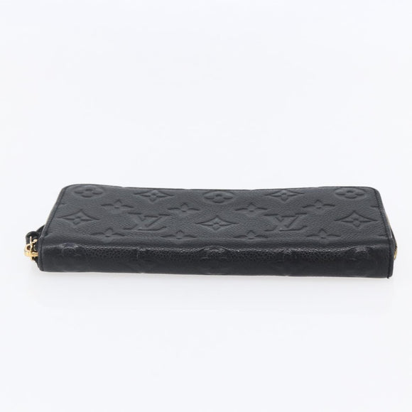 LOUIS VUITTON Monogram Empreinte Zippy Wallet Wallet Black M61864 LV Auth 144716