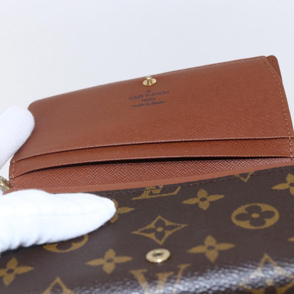 LOUIS VUITTON Monogram Porte Monnaie Billets Tresor Wallet M61730 LV Auth 144718
