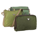 PRADA Pouch Bag Nylon 3 Set Green Khaki Light green Auth 144723-1