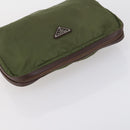 PRADA Pouch Bag Nylon 3 Set Green Khaki Light green Auth 144723-12