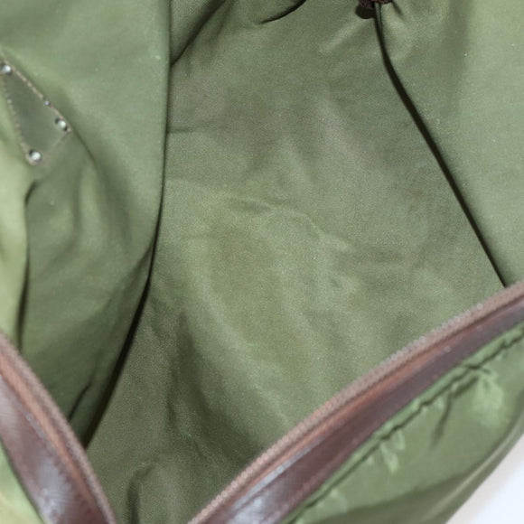 PRADA Pouch Bag Nylon 3 Set Green Khaki Light green Auth 144723