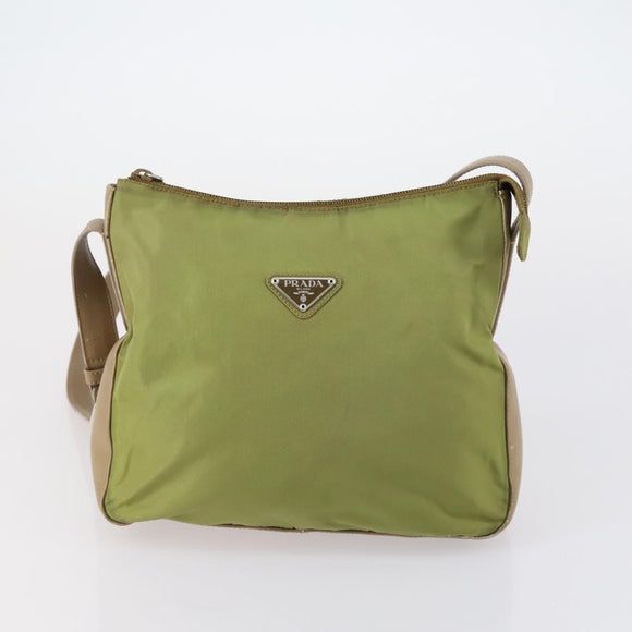 PRADA Pouch Bag Nylon 3 Set Green Khaki Light green Auth 144723