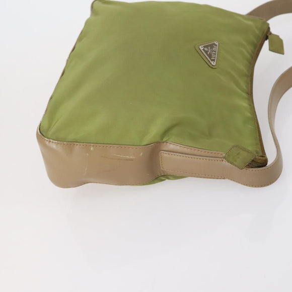 PRADA Pouch Bag Nylon 3 Set Green Khaki Light green Auth 144723