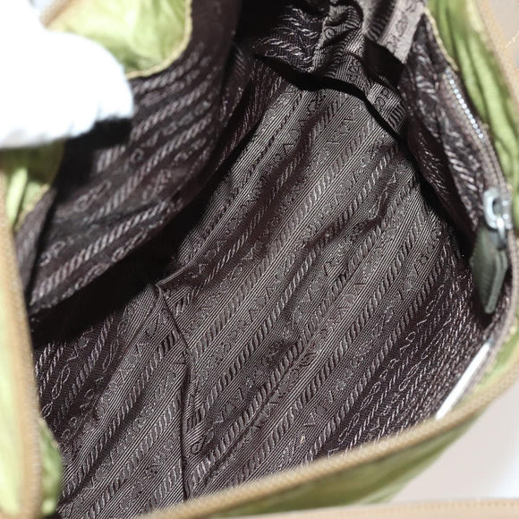 PRADA Pouch Bag Nylon 3 Set Green Khaki Light green Auth 144723