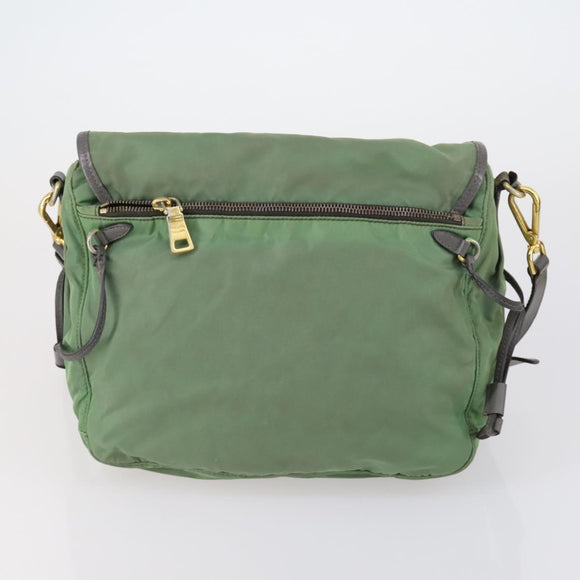 PRADA Pouch Bag Nylon 3 Set Green Khaki Light green Auth 144723