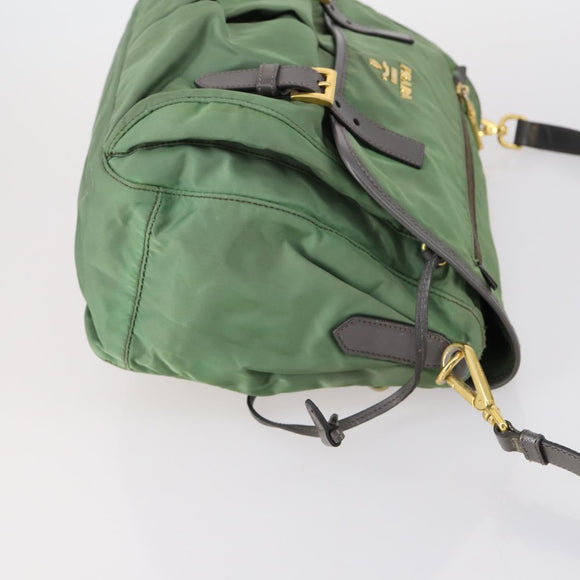 PRADA Pouch Bag Nylon 3 Set Green Khaki Light green Auth 144723