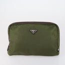 PRADA Pouch Bag Nylon 3 Set Green Khaki Light green Auth 144723-9