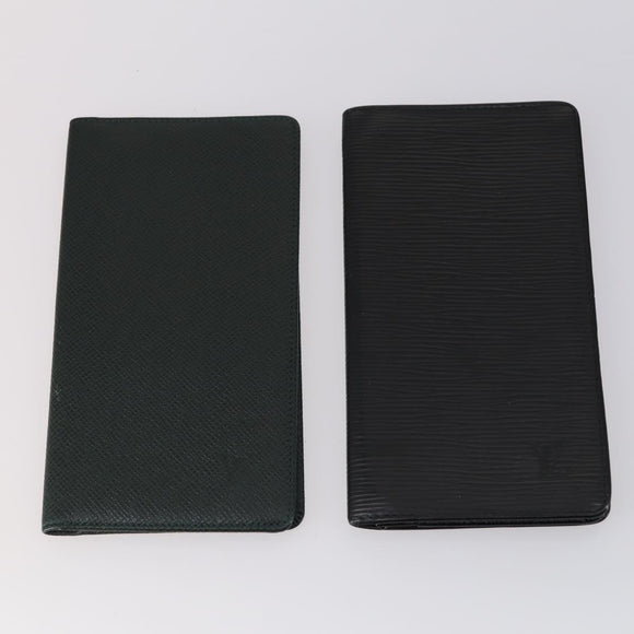 LOUIS VUITTON Epi Vernis Taiga Wallet 7 Set Red Black Brown LV Auth 144728