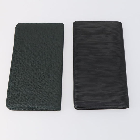 LOUIS VUITTON Epi Vernis Taiga Wallet 7 Set Red Black Brown LV Auth 144728