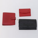 LOUIS VUITTON Epi Vernis Taiga Wallet 7 Set Red Black Brown LV Auth 144728-6