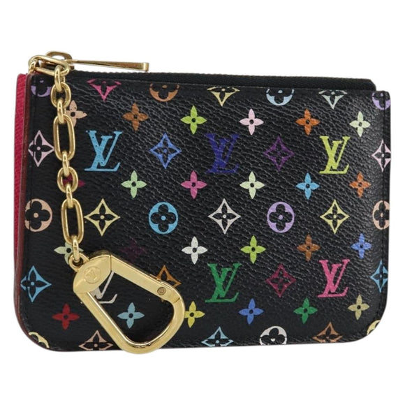 LOUIS VUITTON Multicolor Pochette ClesNM Coin Purse Black M60279 LV Auth 144771