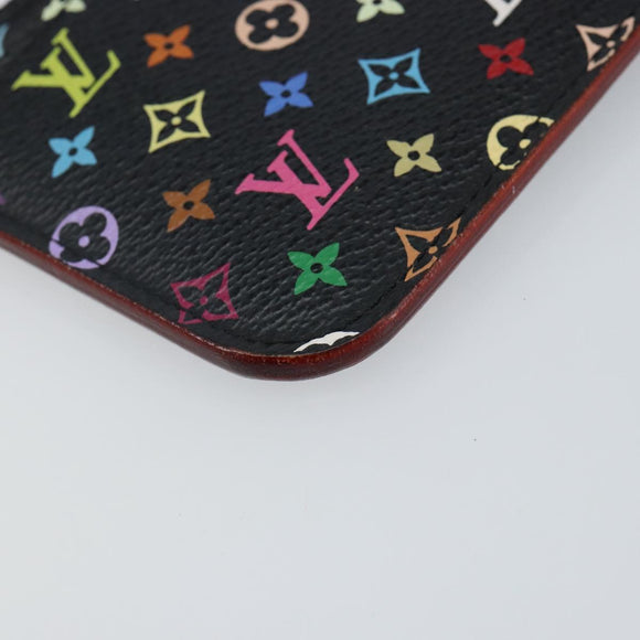 LOUIS VUITTON Multicolor Pochette ClesNM Coin Purse Black M60279 LV Auth 144771